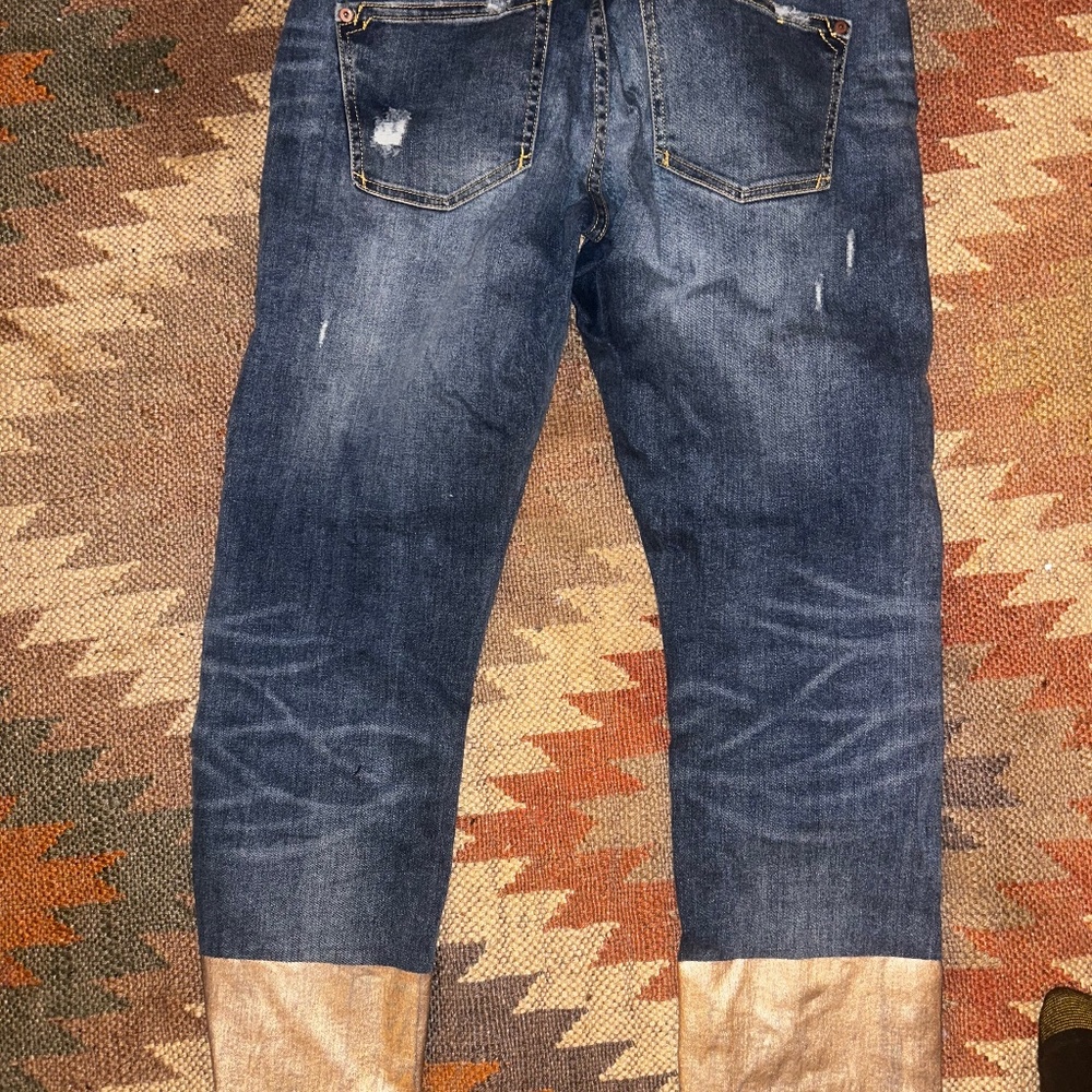 Designer jeans gold trim